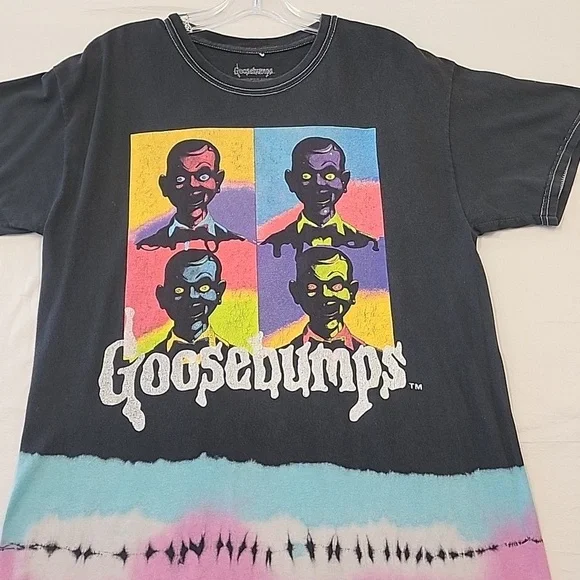Goosebumps Men's Unisex Black Multicolor "Slappy" Dummy Graphic Tee Shirt, sz MD - Picture 5 of 8